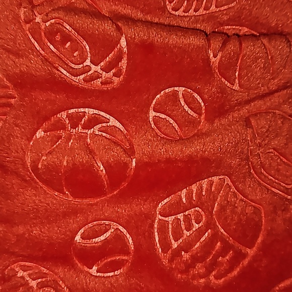 Luxe Orange Red Sports Plush Throw Basketball Baseball Football Tennis 50"x60" - Picture 5 of 5